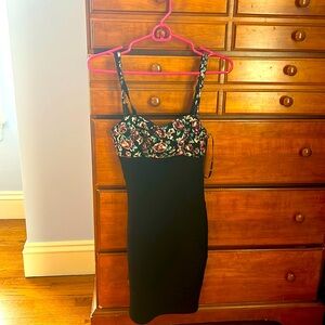 Black and multicolored dress